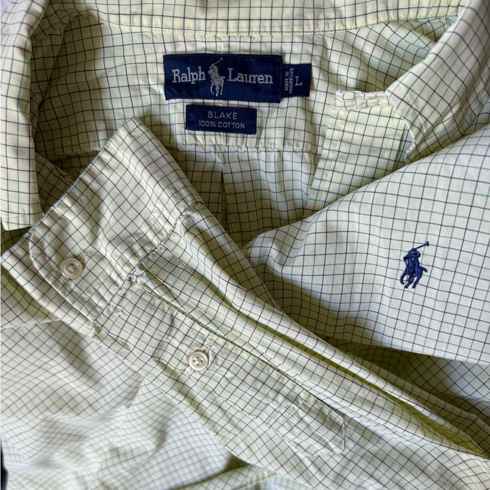Ralph Lauren Yellow and Blue Grid Shirt